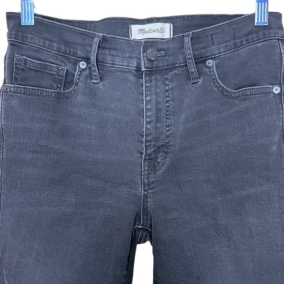 Madewell 9” High Rise Skinny Distressed Raw Hem Black Jeans Size 28 T - Picture 2 of 13